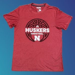 Adidas Nebraska Cornhusker Basketball Aeroknit T-Shirt, Size Medium, Red